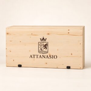 Cassetta da 6 bottiglie, confezione regalo in legno Attanasio