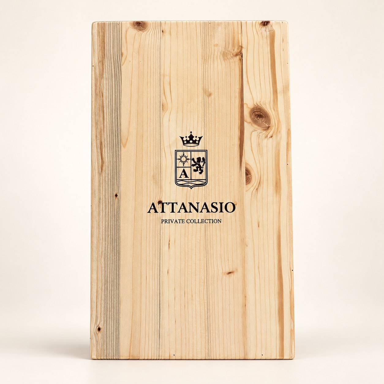 Cassetta Attanasio verticale, confezione regalo in legno Attanasio
