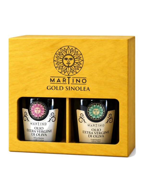 Cassetta Olio Gold Sinolea – 2 bottiglie (solo cassetta, olio non incluso)